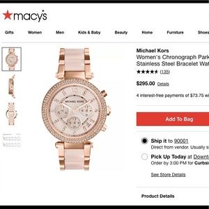 Women's Chronograph Parker Blush and Rose Gold-Tone Stainless Steel Watch 39mm